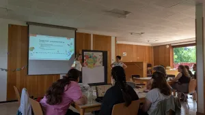 Workshop-Teilnehmende arbeiten an einer Moor-Vision © Pia Müller