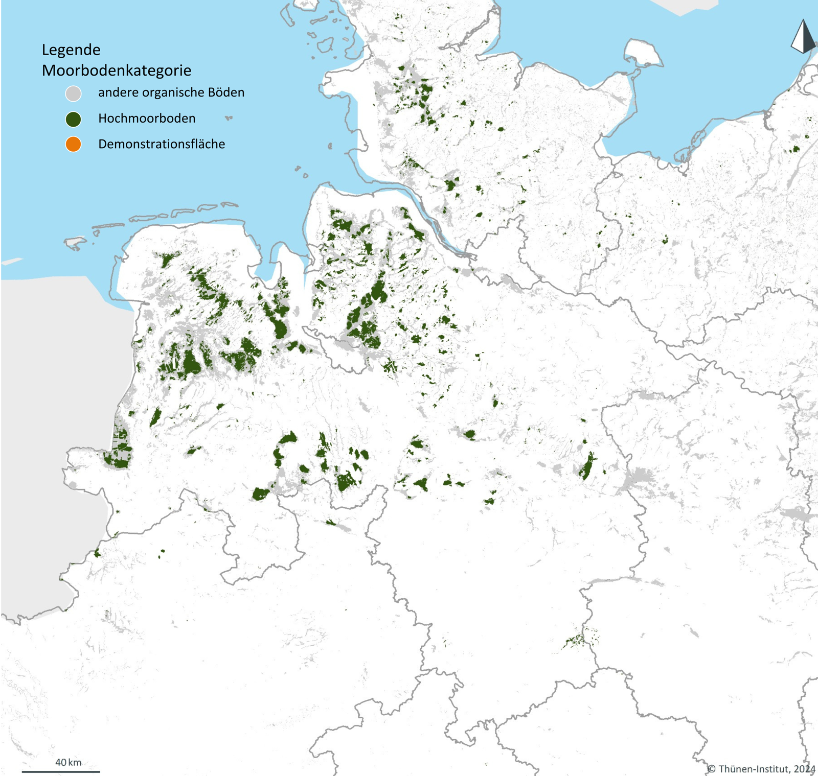 Quelle: nach Wittnebel et al. (2023) Aktualisierte Kulisse organischer Böden in Deutschland. Thünen Working Paper 212. DOI: 10.3220/WP1683180852000